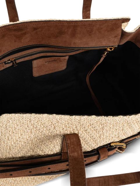 Moschino belted woven tote bag - Neutrals