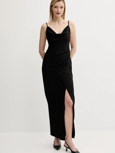 Answear.LAB sukienka kolor czarny maxi dopasowana - zdjęcie produktu nr 2