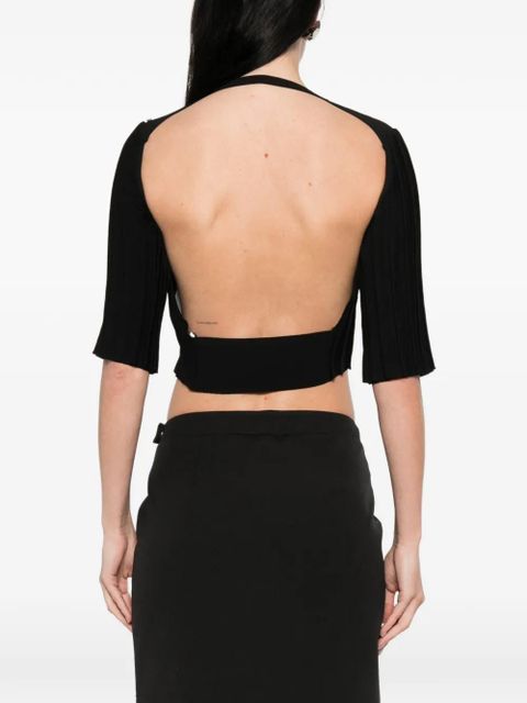 Sportmax SPSCamera ribbed cropped T-shirt - Black