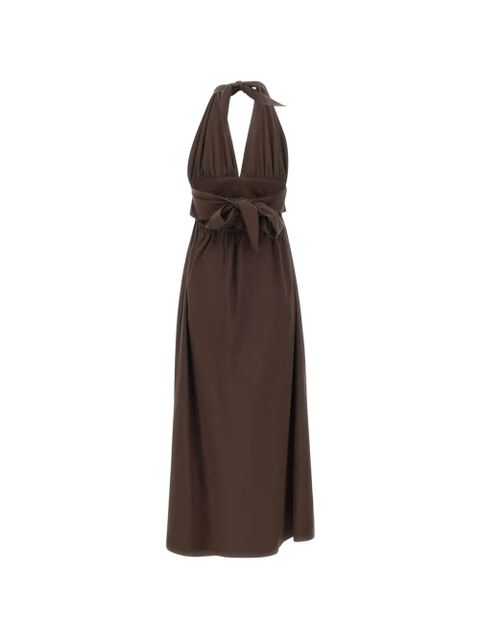 Faithfull the Brand Lido halterneck tie A-line dress - Brown - zdjęcie produktu nr 2