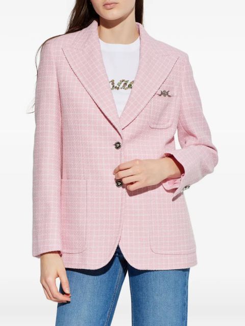 Versace check-patterned blazer - Pink