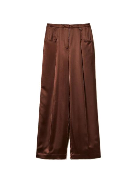 TWINSET satin palazzo trousers - Brown - zdjęcie produktu nr 1