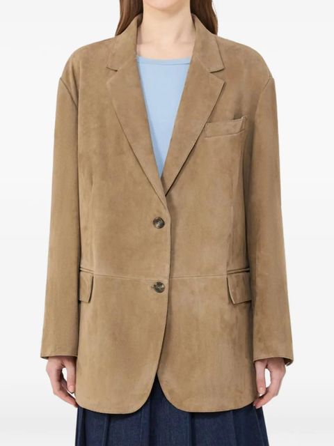 Weekend Max Mara Wkdcedro single-breasted suede blazer - Neutrals - zdjęcie produktu nr 2