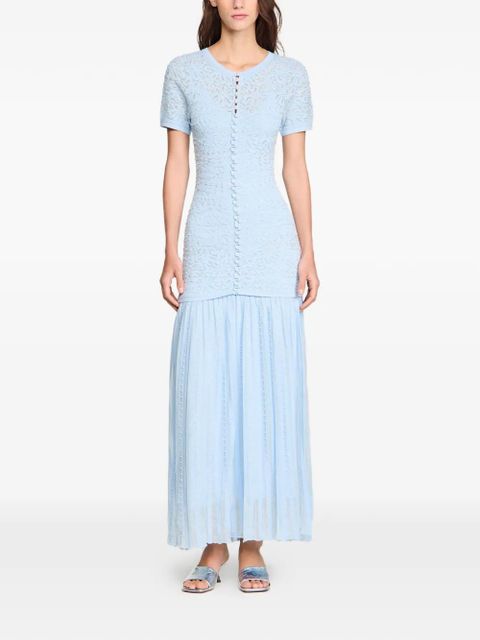 SANDRO textured embellished knitted dress - Blue - zdjęcie produktu nr 2