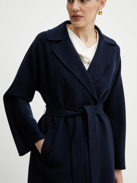 Weekend Max Mara płaszcz wełniany damski kolor fioletowy przejściowy 2515011011600