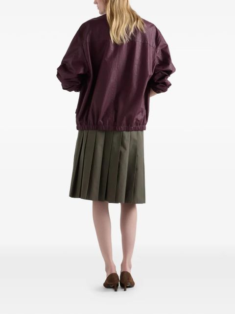 Prada pleated poplin midi-skirt - Green