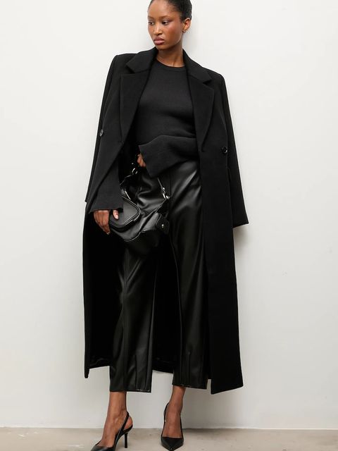 Answear.LAB płaszcz wełniany kolor czarny - zdjęcie produktu nr 2