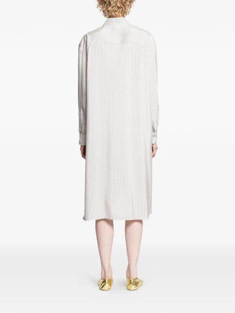 The Row Chihiro striped shirt midi dress - White