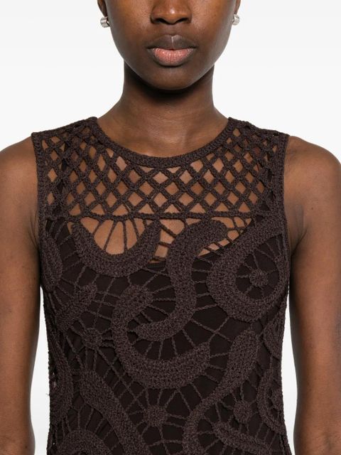 PINKO crochet midi dress - Brown