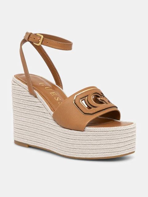 Guess sandały TANVEE kolor brązowy FLJTAN LEA04 - zdjęcie produktu nr 1