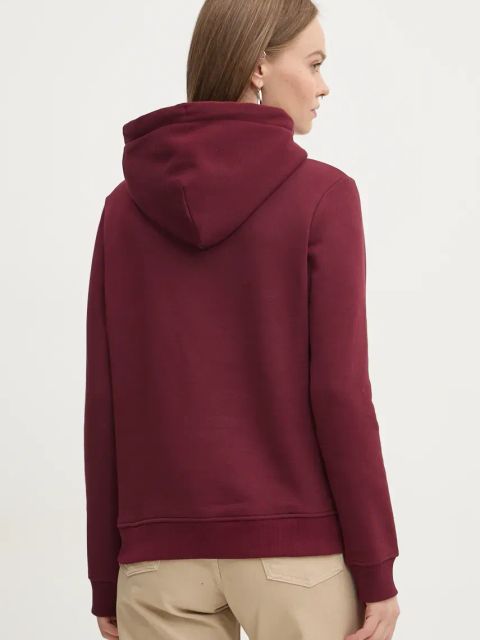 Tommy Jeans bluza damska kolor bordowy z kapturem DW0DW17324