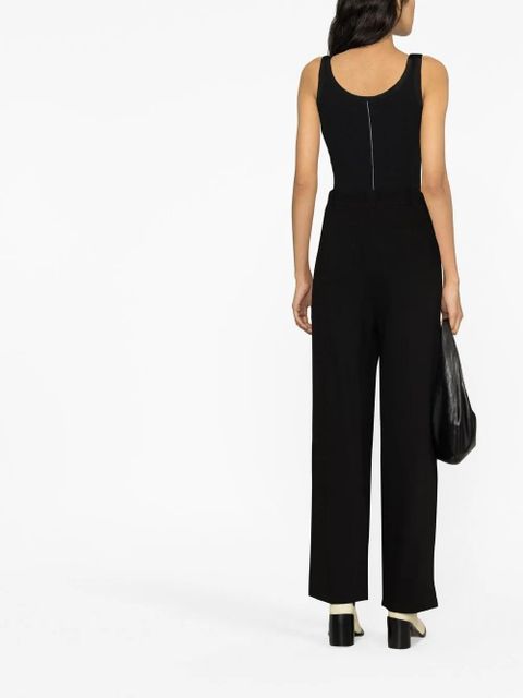 KHAITE high-waisted straight leg trousers - Black