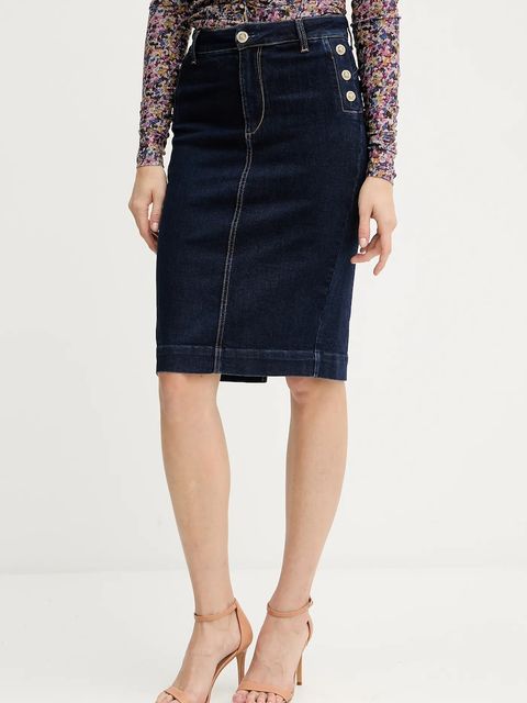 Liu Jo spódnica jeansowa kolor granatowy midi prosta UF5092.D0264 - zdjęcie produktu nr 1