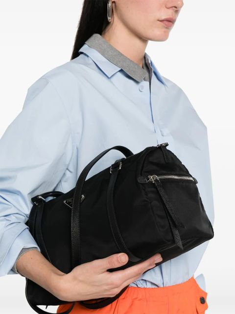 Prada triangle-logo zip shoulder bag - Black - zdjęcie produktu nr 2