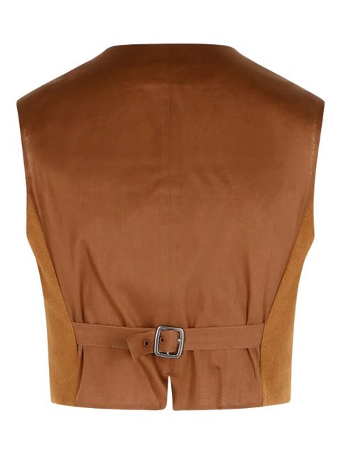 Max Mara buttoned buckle Edda vest - Brown