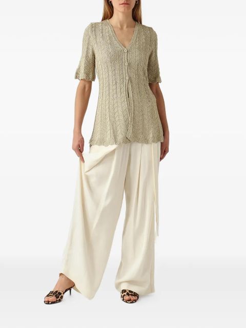 TWINSET pointelle-knit chevron-pattern sweater - Gold - zdjęcie produktu nr 2