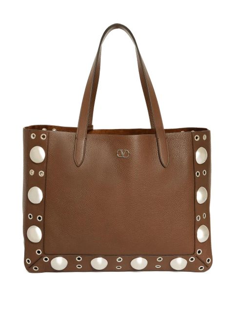 Valentino Garavani leather tote bag - Brown - zdjęcie produktu nr 1