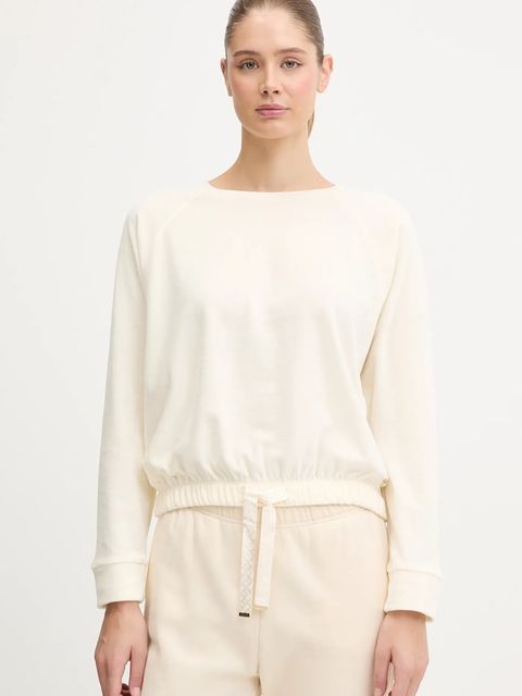 BOSS bluza damska kolor beżowy gładka 50550724 - zdjęcie produktu nr 1