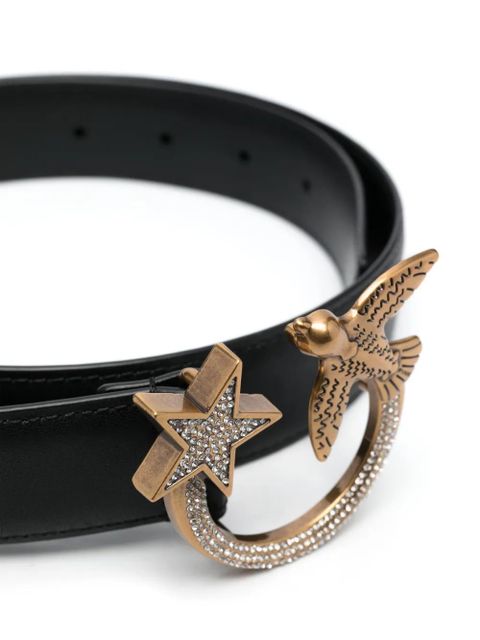 PINKO Love Birds-buckle crystal-embellished belt - Black - zdjęcie produktu nr 2