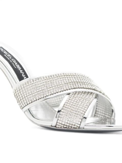 Dolce & Gabbana 85mm crystal-embellished sandals - Silver - zdjęcie produktu nr 2