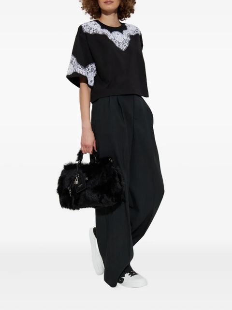 Dolce & Gabbana lace-appliqué T-shirt - Blue