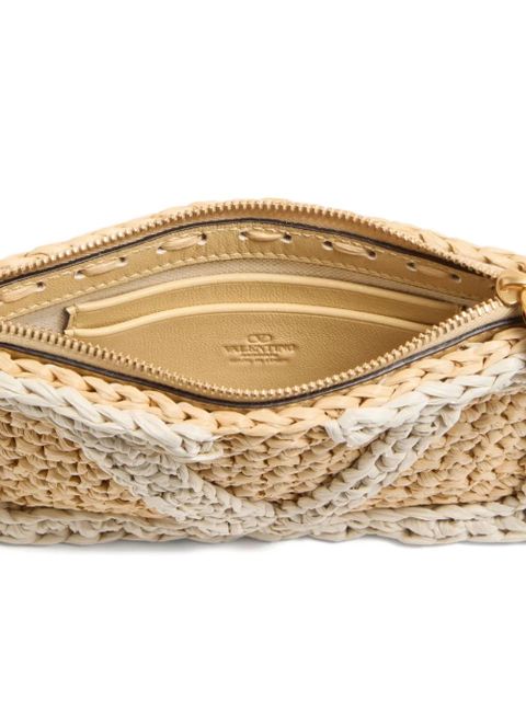 Valentino Garavani small Viva Superstar logo-detailed clutch bag - Neutrals