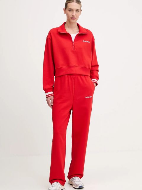 Calvin Klein Performance bluza damska kolor czerwony gładka LVGWF5W310 - zdjęcie produktu nr 2