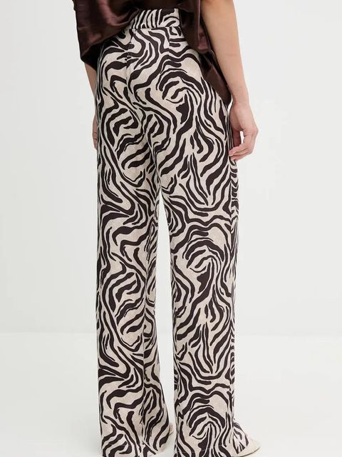 Joop! spodnie damskie kolor beżowy szerokie high waist 30042890