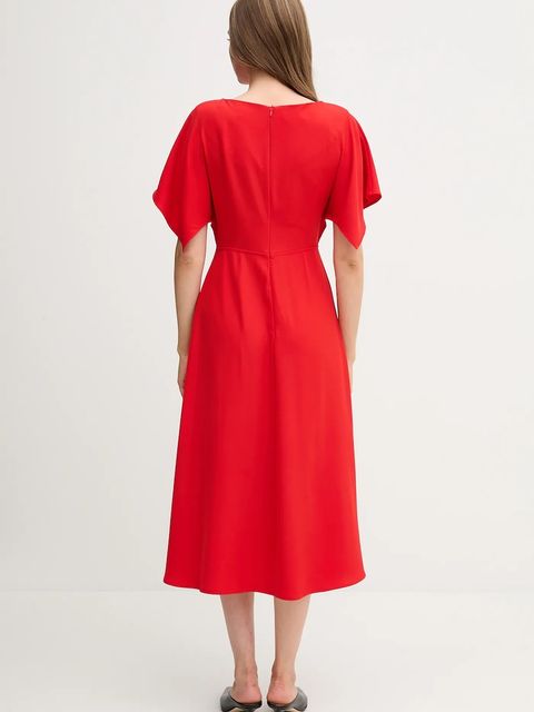 Sandro Ferrone sukienka kolor czerwony midi rozkloszowana S23XBEBRANCALEONE