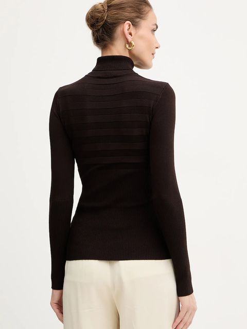 Morgan sweter MENTOS.M damski kolor brązowy z golfem MENTOS.M