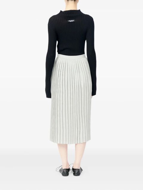 MM6 Maison Margiela pleated straight skirt - Grey