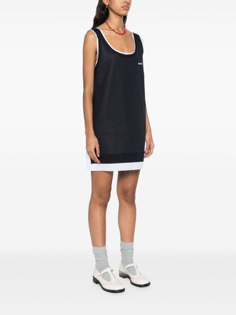 Miu Miu knitted poplin mini dress - Blue