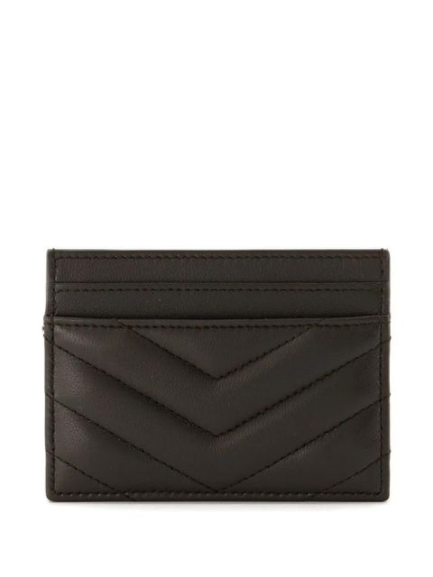 Saint Laurent Cassandre matelassé leather cardholder - Brown