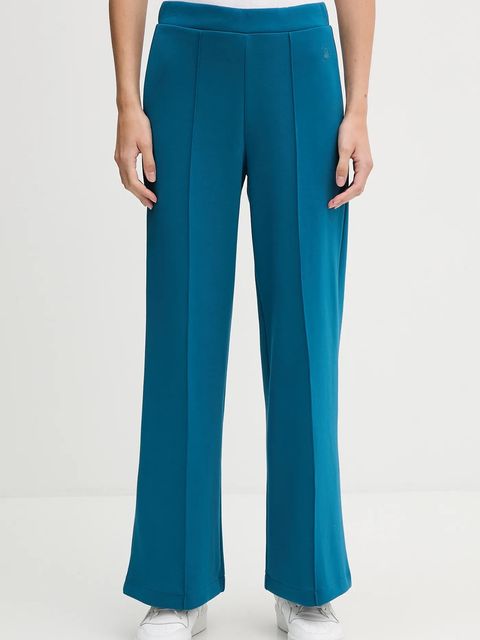 United Colors of Benetton spodnie dresowe damskie kolor turkusowy gładkie 3Y2F3F04K