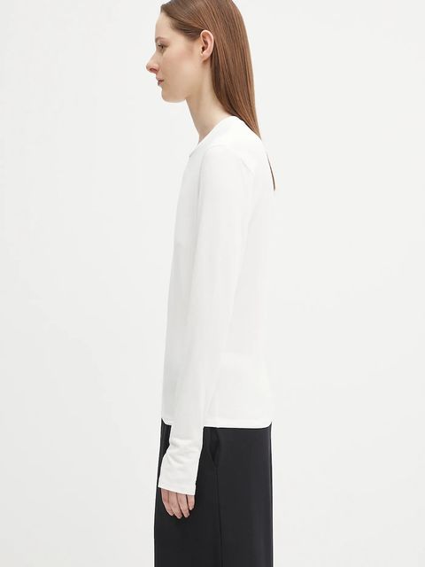 Pangaia longsleeve Cotton-Stretch Long-Sleeved Top kolor biały 10002429