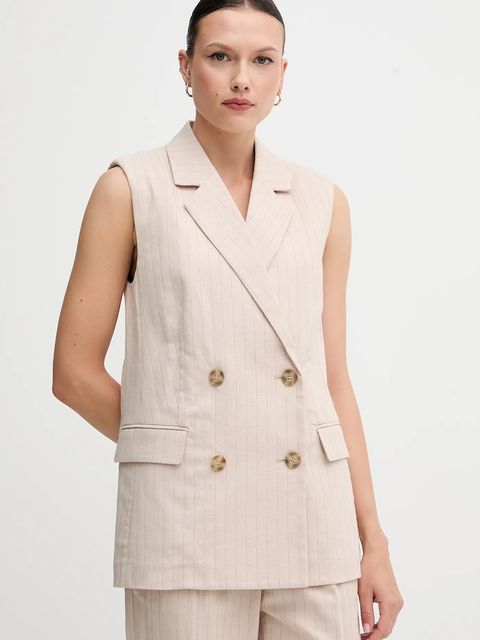 United Colors of Benetton kamizelka z domieszką lnu - zdjęcie produktu nr 1