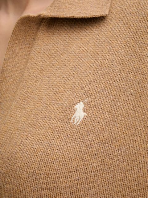 Polo Ralph Lauren sukienka z wełną kolor beżowy mini oversize 211A91143