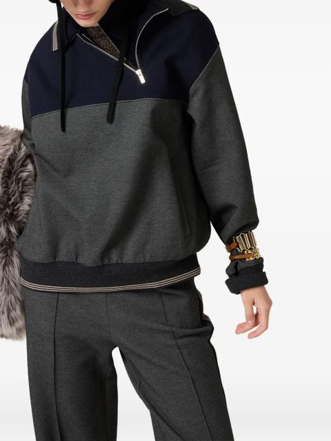 Miu Miu polo-neck zipped sweatshirt - Grey