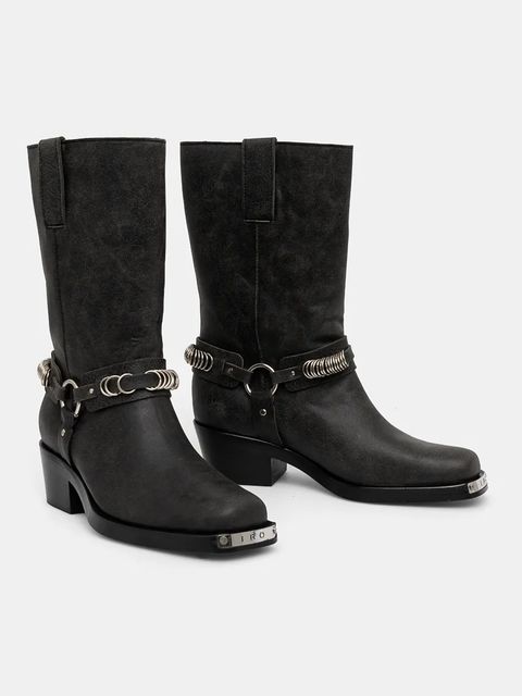 IRO botki skórzane Motty Used damskie kolor czarny na słupku WP121MOTTYUSED - zdjęcie produktu nr 1