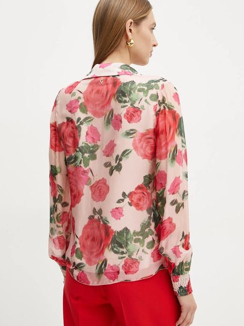 Guess bluzka z domieszką jedwabiu SOAVE