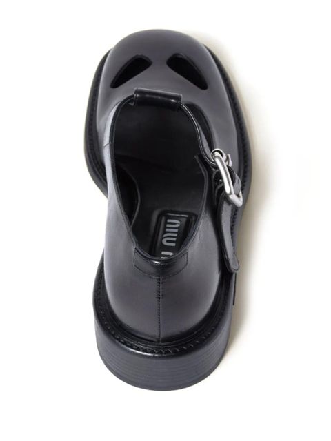 Miu Miu 30mm leather T-bar shoes - Black