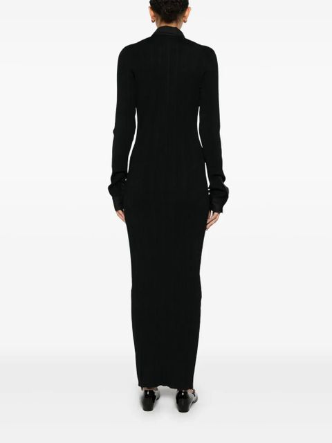 TOTEME knitted shirt maxi dress - Black