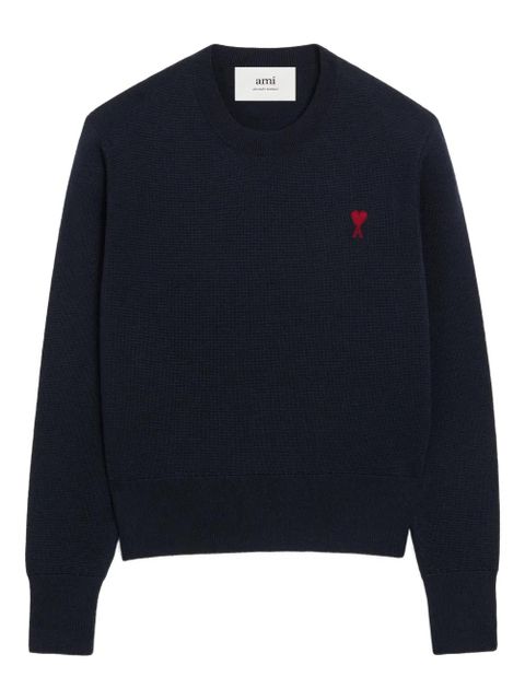 AMI Paris Ami De Coeur wool crew-neck sweater - Blue - zdjęcie produktu nr 1