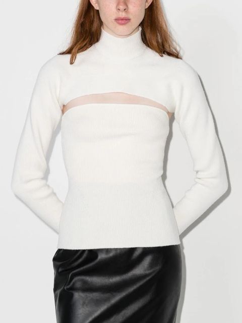 TOM FORD cut-out virgin wool-blend jumper - Neutrals - zdjęcie produktu nr 2