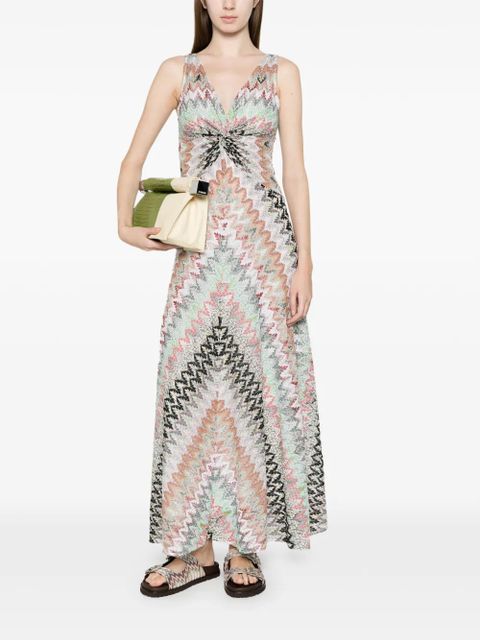 Missoni sleeveless zigzag maxi dress - Neutrals