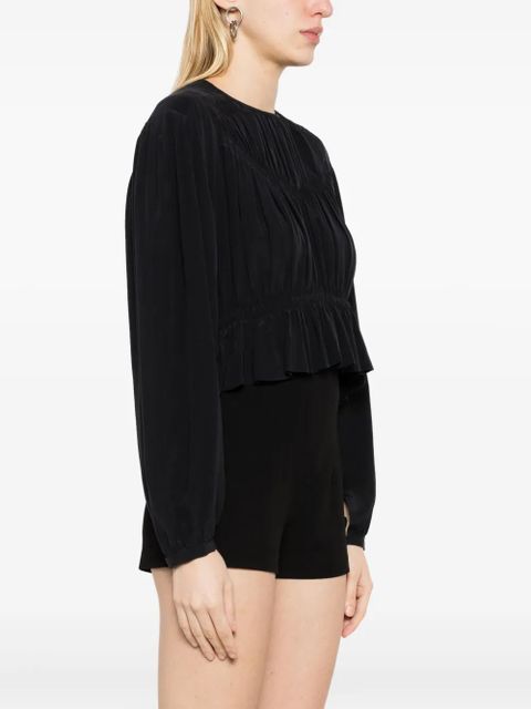 ISABEL MARANT Nelino pleated silk blouse - Black