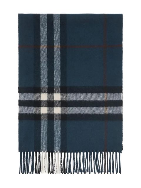 Burberry fringed checked scarf - Blue - zdjęcie produktu nr 1