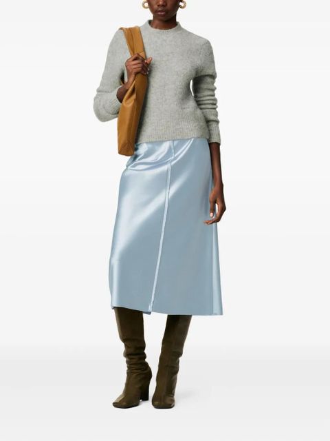 AMI Paris raw-edge midi skirt - Blue