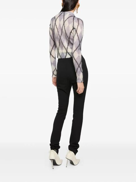 Acne Studios diamond-pattern mohair cardigan - White - zdjęcie produktu nr 2