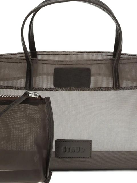 STAUD Christos mini mesh tote bag - Brown